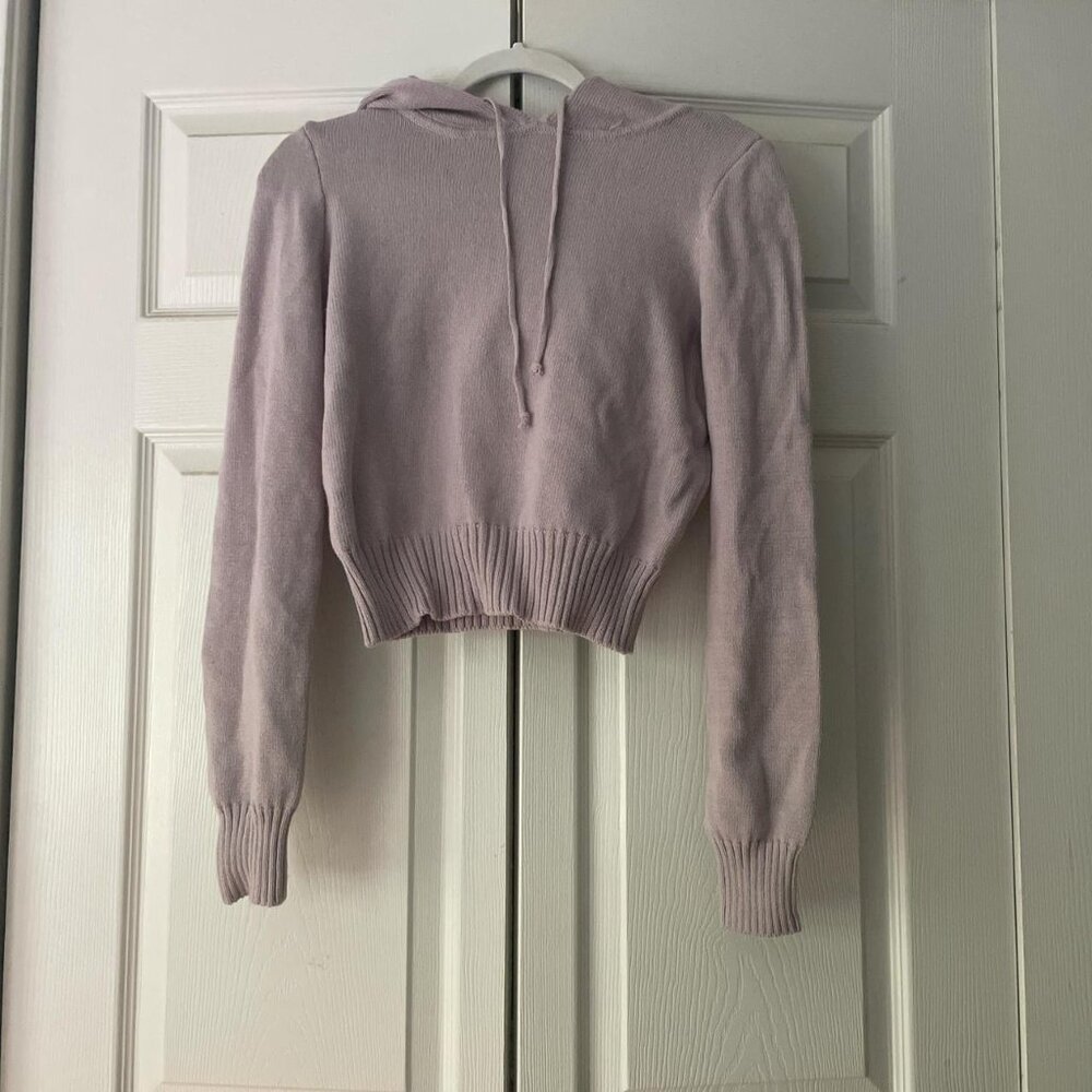 Pacsun light purple knit cropped sweatshirt